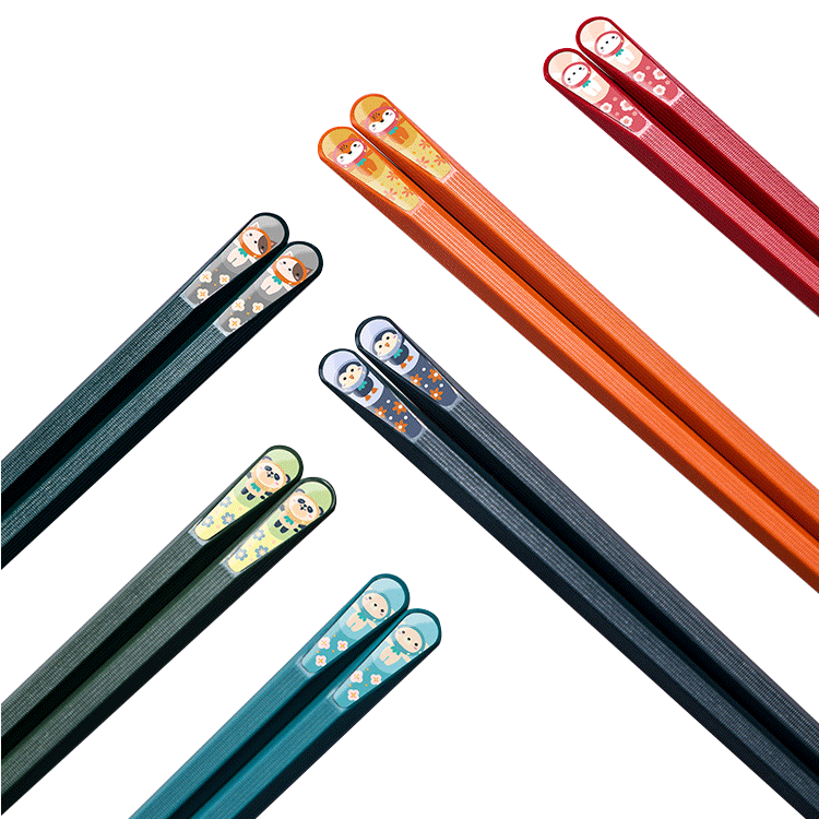 JD Original Chopsticks, Household Food-Grade Tableware, Japanese Style Individual Chopsticks [Alloy Antibacterial Non-Slip], 10 Pairs Set