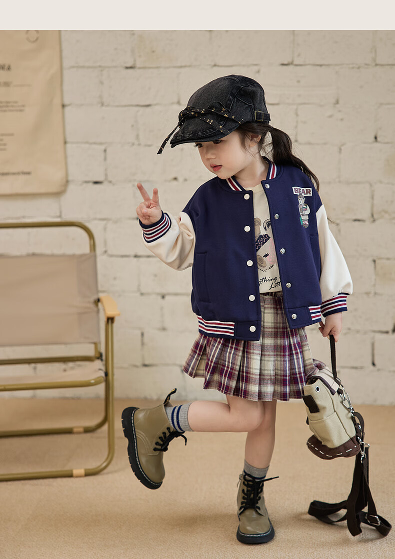 LUSON Chen Da Zhu Little O Baby Girl Early Autumn Baseball Jacket, 2025 New Style Infant Trendy Outerwear for Going Out 10