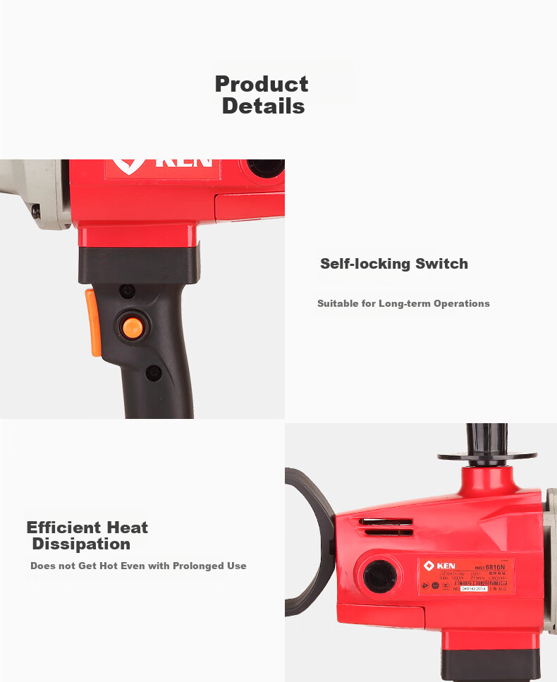 KEN Electric Drill 6816N, Air Drill 1200W, 16mm Chuck, Mixing Drill, Putty, Paint, Cement, Industrial-Grade Mortar Machine 9