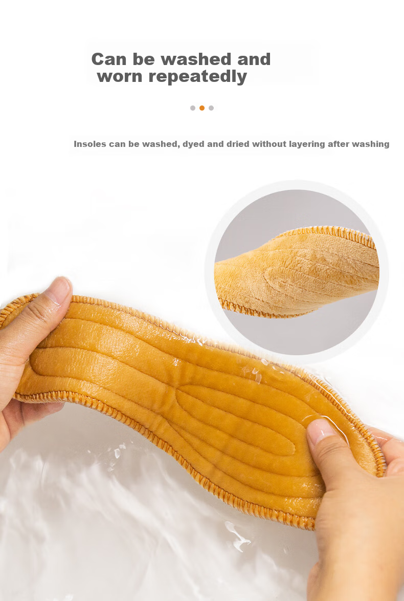 FOOTOPPO Wool Felt Insoles for Men, Winter Wool Warm Shoe Inserts, Sweat-Absorbing Breathable Insoles for Men And Women, Furry Shoe Inserts for Winter 12
