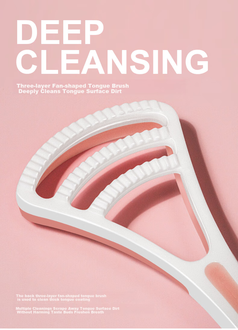 FAWNMUM Tongue Coating Cleaning Care Kit, Tongue Coating Cleaner, Tongue Brush, Tongue Scraping Tool, Tongue Cleaning Device 4