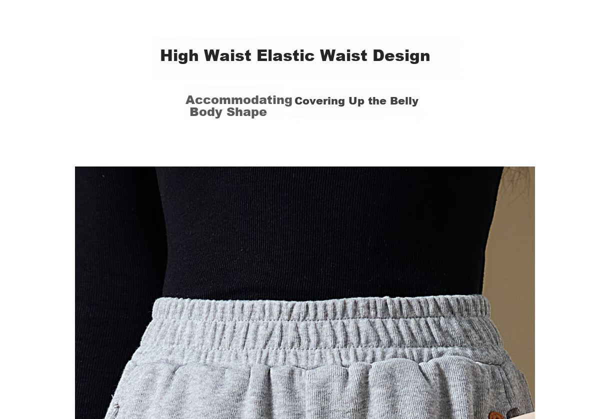 Chushen Women's Casual Pants with Elastic Waist, Versatile Slimming Effect, Pockets, Casual Tapered Leg Sweatpants Sports Pants S143K2006 5