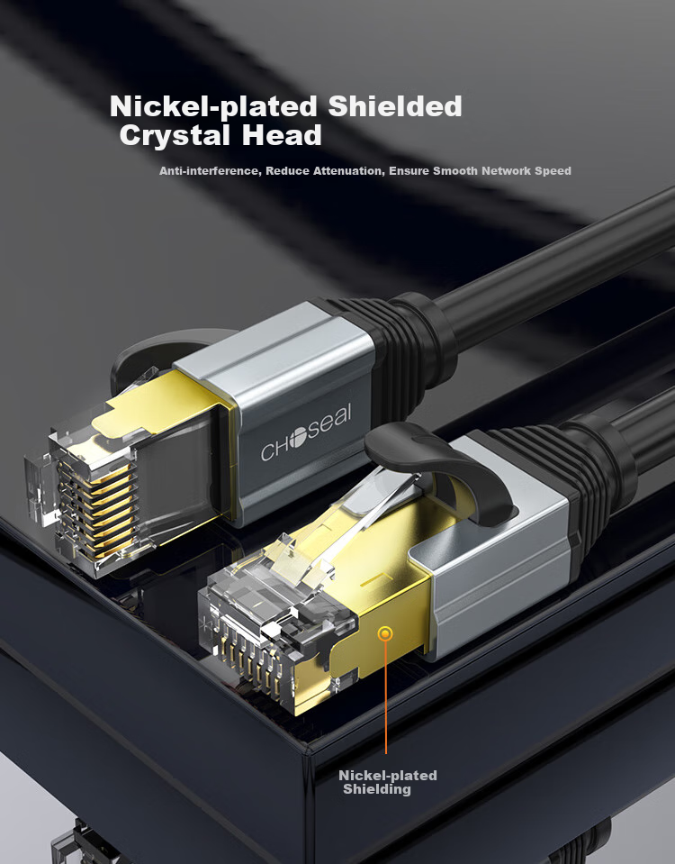 CHOOSEAL (CHOSEAL) Cat8 Ethernet Cable, 10 Gigabit Network 8-Core Twisted Pair Cable, Engineering Home Gaming Computer Broadband Finished Connection Wire Jumper, 20 Meters QS582AT20 8