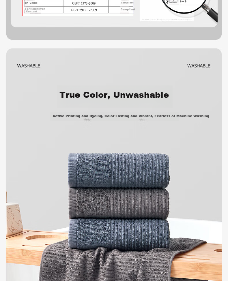 Grace Towels, Pure Cotton 2-Pack, 100% Cotton Face Towels, Lint-Free, Soft, for Men's Bathing And Sports 11