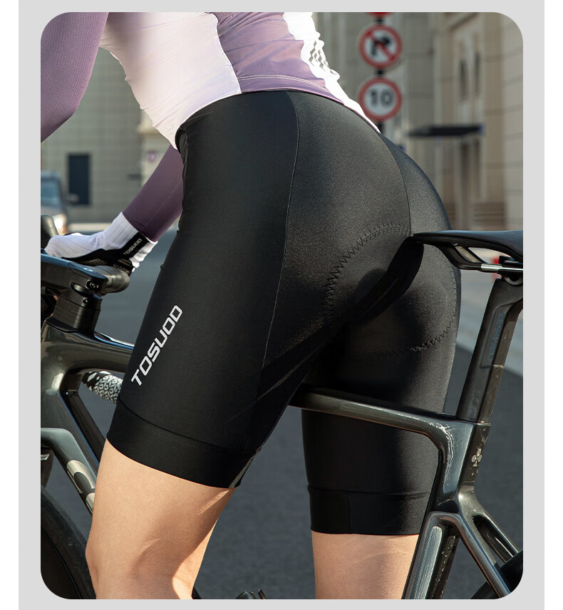Captain Tas Summer Women's High-Waist Cycling Shorts with Thickened Sponge Pad Breathable Quick-Dry Mountain Road Bike Shorts 16