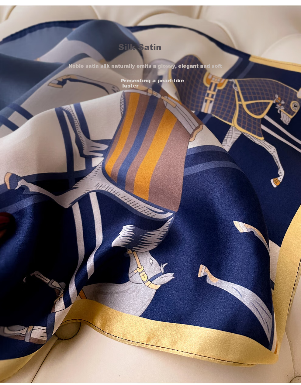 Hangsilu Silk Scarf for Women, Zodiac Year Scarf, Mulberry Silk Necktie, Birthday Gift, Mid-Autumn Festival Gift for Mom And Teachers 3