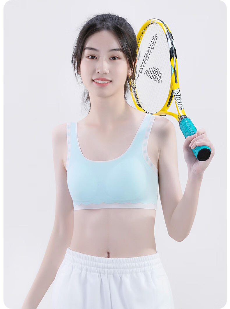 Ailier &ouluola Girls' Underwear Bra for Puberty Ages 15-16 Three-Stage Bra for Middle And High School Students 6278 Blue L 14