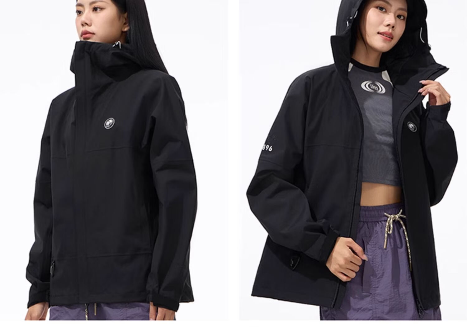 CAMEL Panda Windbreaker Jacket for Men And Women, Spring And Autumn Outerwear, Windproof And Waterproof Outdoor Clothing A34BA3L1166, Night Purple, XL 28