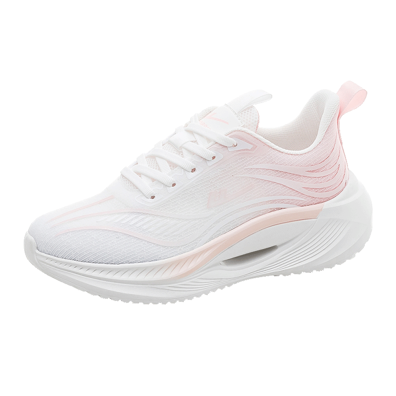 Warrior Official Women's Mesh Breathable Sports Shoes Summer New Casual Comfortable Soft Sole Shoes White Pink 37