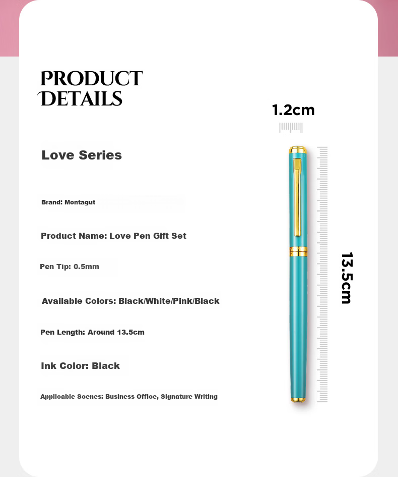 MONTAGUT [Mid-Autumn Festival Gift] Ballpoint Pen Gift Box, High-Value Signature Pen for Women, Student Writing Metal Pen, Purple Rose Series, 0.5mm 4