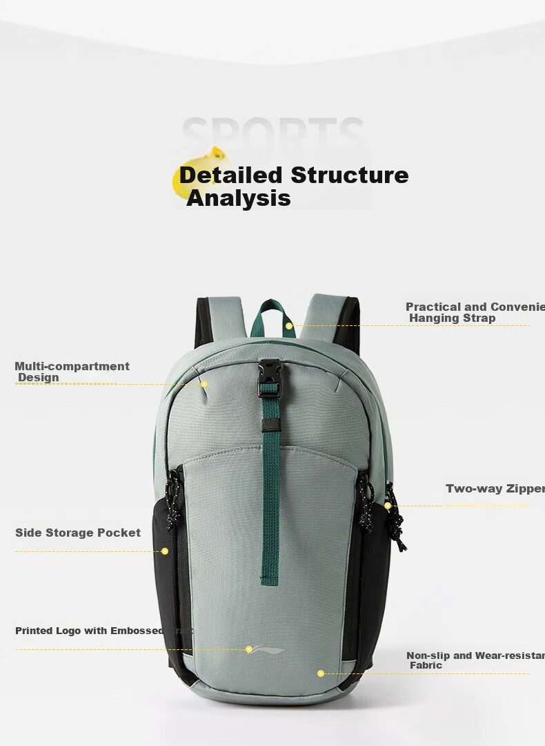 Li-Ning Backpack, Cycling Bag, Bicycle Road Bike Bag, Men's Outdoor Lightweight Hiking Bag, Waterproof Travel Bag for Trekking 3