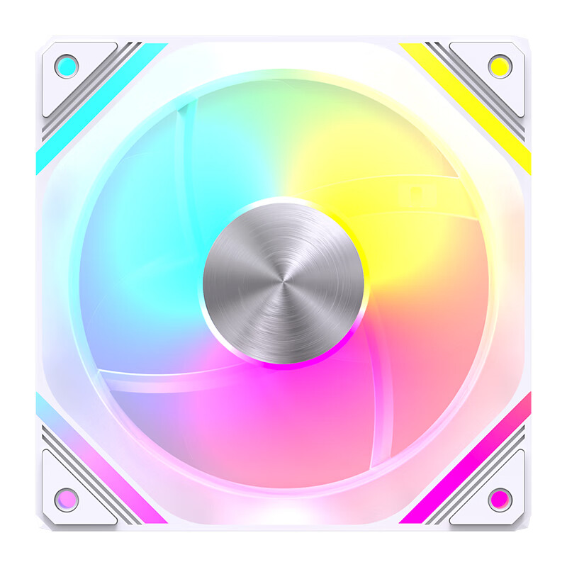 PADO Jidongli X1 High-Performance White Reverse Case Fan Cooler/PWM Intelligent Temperature Control/ARGB Light Synchronization/Low Noise 12cm