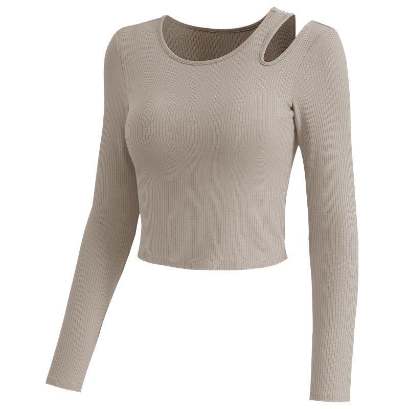 Gigt Sports Long-Sleeve T-Shirt Yoga Wear for Women, Autumn Fitness Training Top with Chest Pads, Pilates And Running Workout Shirt