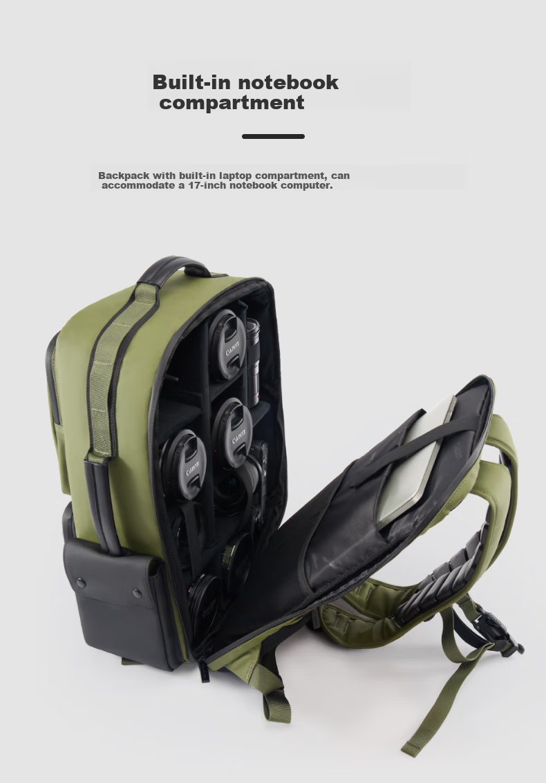 CWATCUN Camera Backpack, Large Capacity Multifunctional Travel Bag for Photography, Suitable for Canon Nikon Sony Fuji Cameras 6