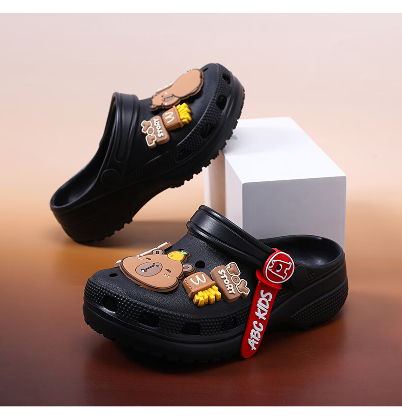 ABC KIDS Children's Slippers Summer Sandals for Boys And Girls Soft-Soled Hole Shoes Kapibara Beach Shoes 8597 Pink 39-40 9