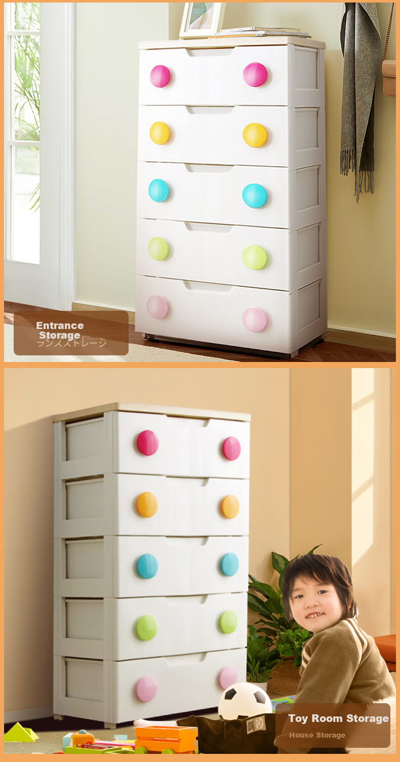 IRIS Storage Cabinet, Simple Wardrobe with Drawers, Eco-Friendly Plastic Thickened Five-Drawer Chest, Storage Box, Alice Cabinet 4