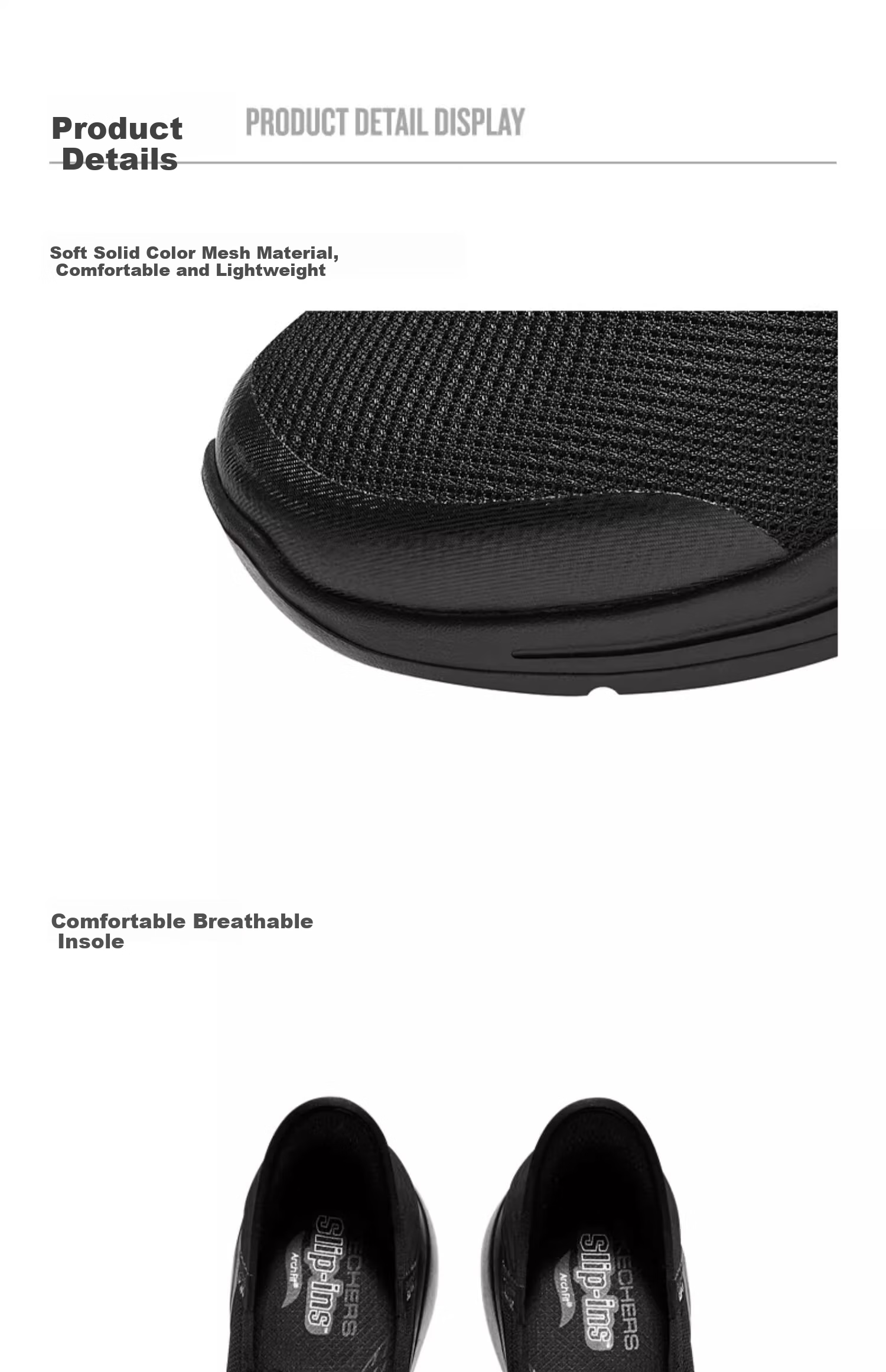 Skechers Slip-On Breathable Mesh Casual Shoes, Daily Walking Shoes, Slip-In Technology, Father's Day Gift 9