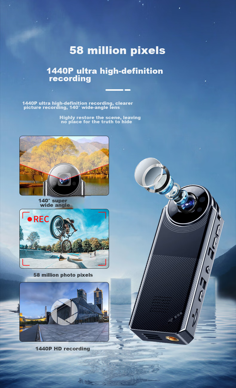 Aigo Action Camera, High-Definition Portable Sports Camera, Compact Video Recorder, S12 Model, 128GB Storage 4