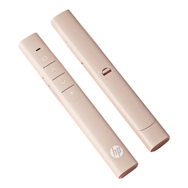 HP Page-Turning Pen, PPT Laser Pointer, Presentation Remote Control, Electronic Pointer, One-Click Hyperlink, Wireless Presenter, Sand Tray Remote Control, Milk Tea Color, Rechargeable Model