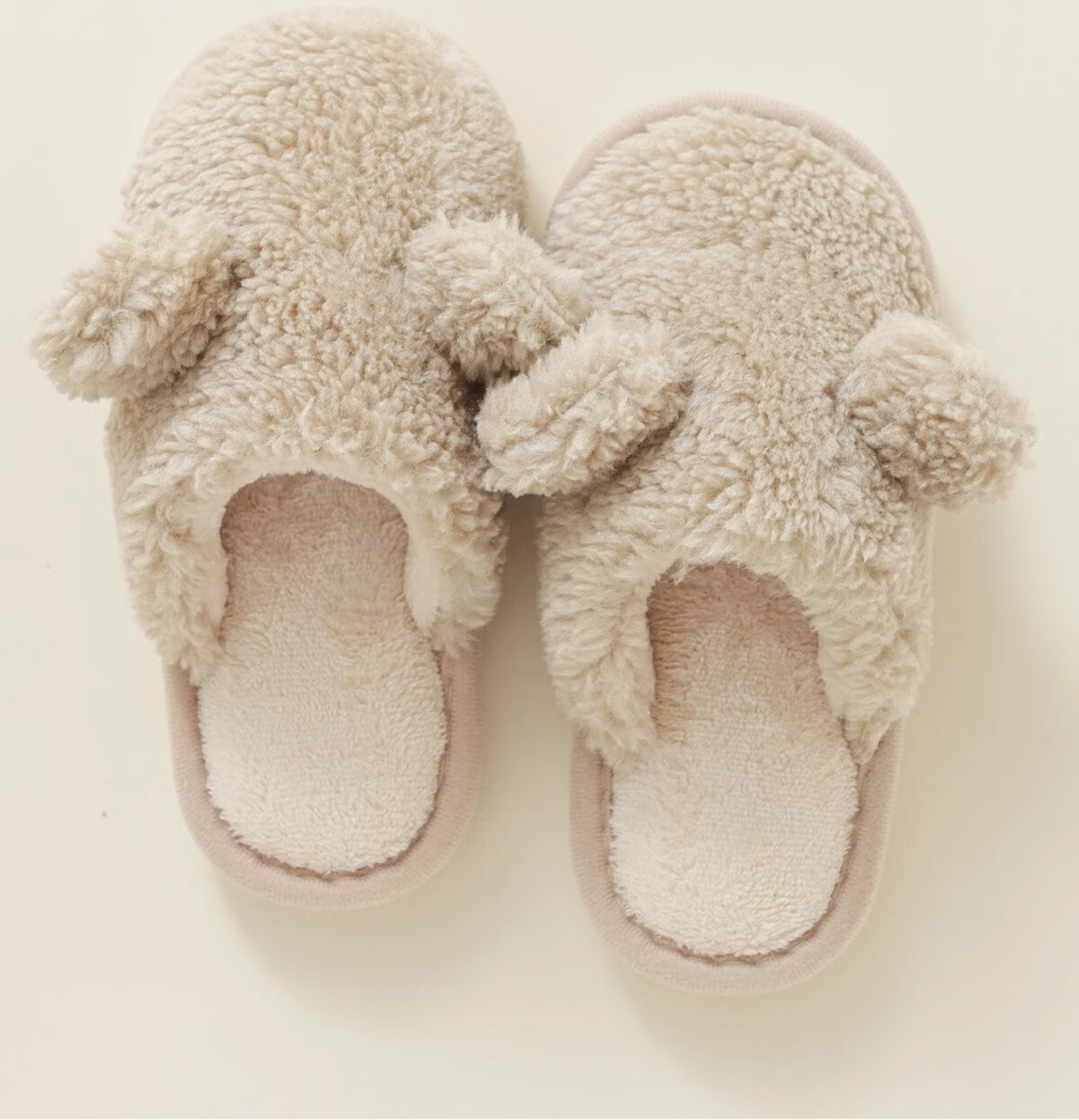 Banbi Children's Slippers, Autumn And Winter Warm Indoor Non-Slip Plush Cotton Shoes for Boys And Girls, Light Khaki, Size 33-34 15