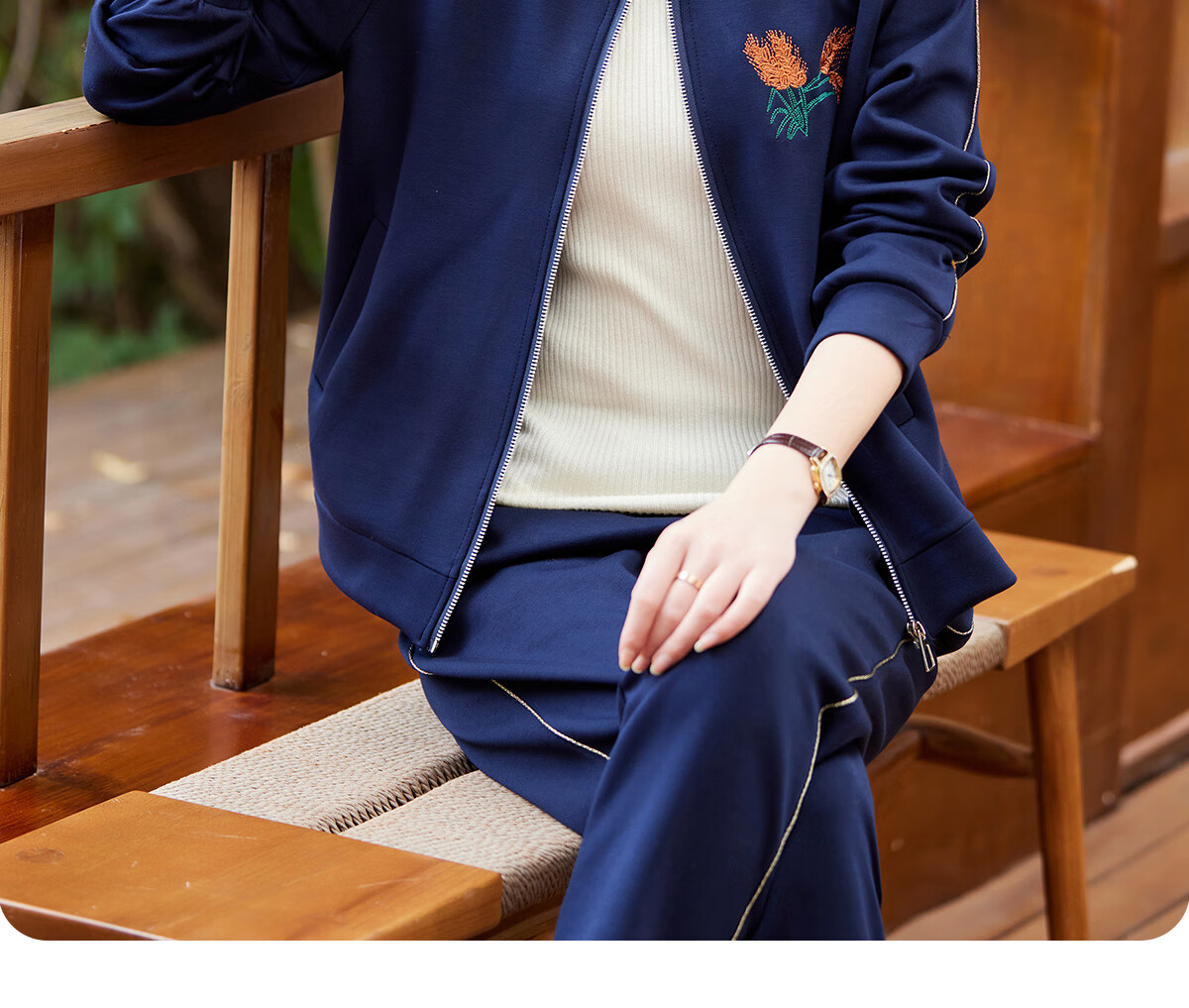 Yuzhaolin Mom's 2025 Spring Autumn Sports Suit Middle-aged and Elderly Women's Long Sleeve Sportswear Two-piece Set Y51K045 9