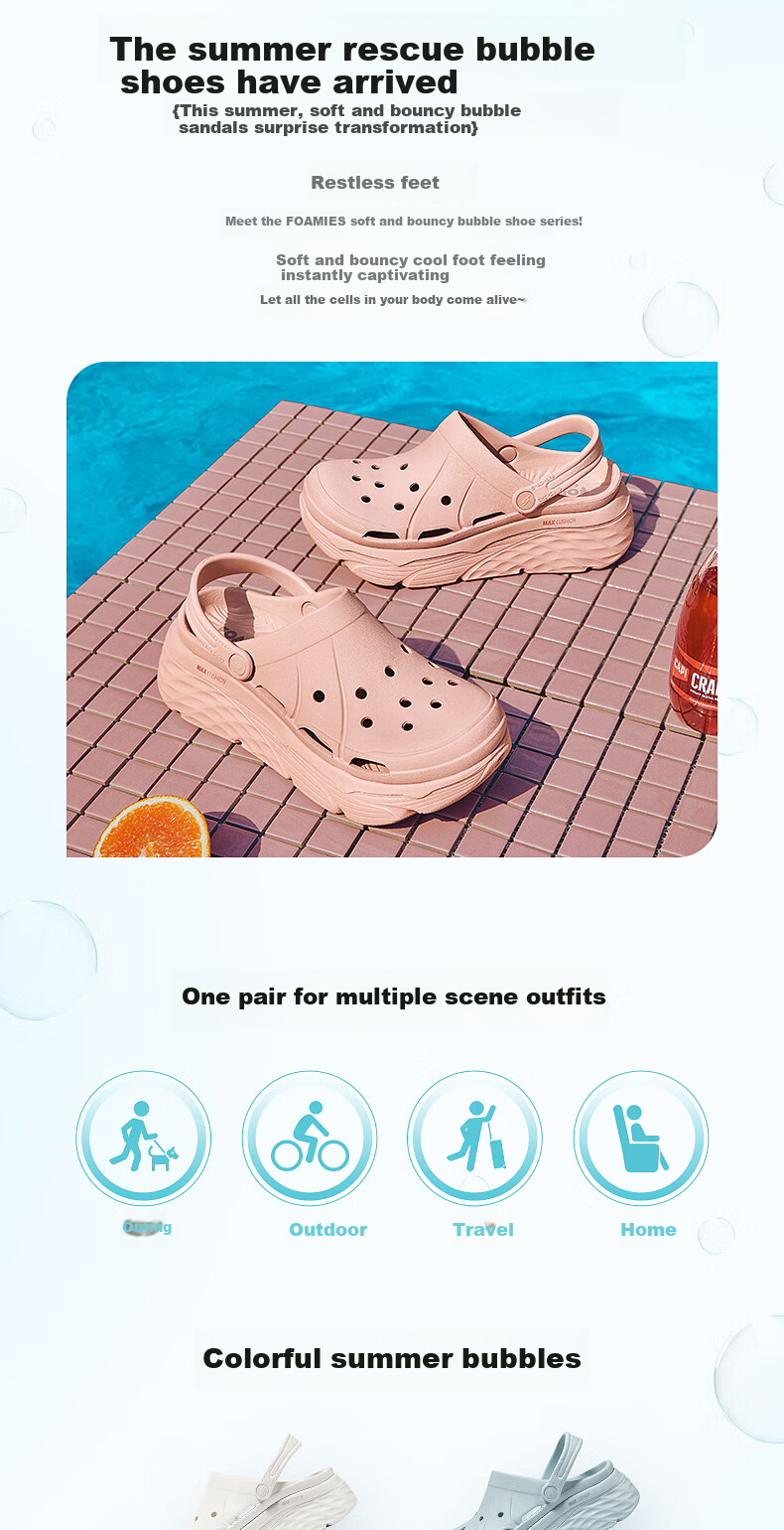 Skechers Women's Summer Perforated Sandals, Platform Shoes with Thick Soles for Outdoor Wear, Beach Shoes with Comfortable Cushioning 2