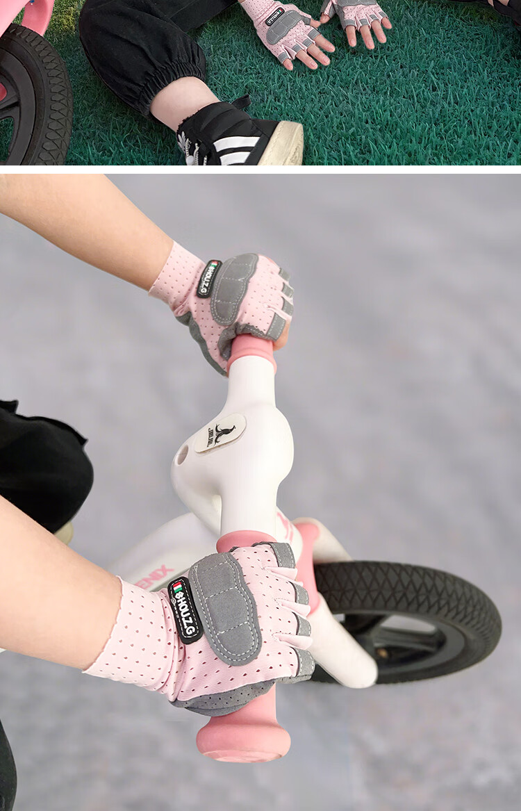 Ousen Kids Cycling Gloves Sports Bicycle Anti-Slip Wear-Resistant Half-Finger for Boys and Girls Outdoor Climbing Skating 12
