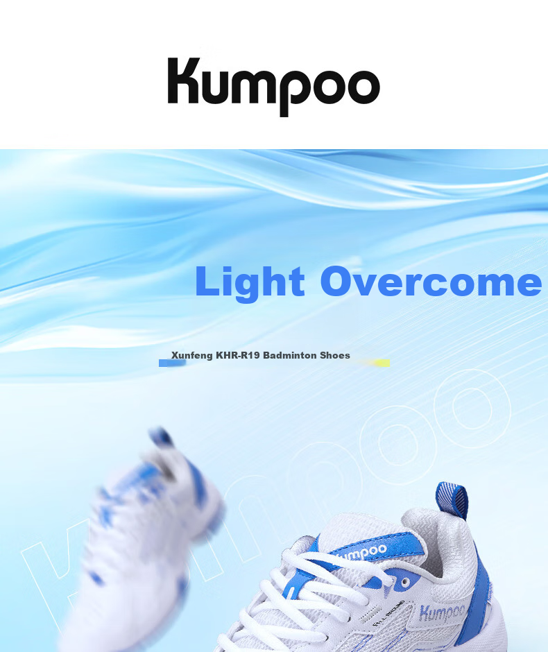 KUMPOO Badminton Shoes for Men And Women, Professional All-Round Sports Shoes, Breathable Shock-Absorbing Wear-Resistant KHR-E19 Silver Size 40 1