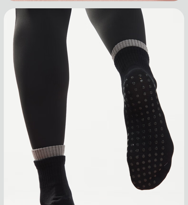 LI-NING Yoga Socks Pilates Socks Non-Slip Floor Socks Women's Professional Sports Fitness Aerobics Adult Cotton Sports Socks 9