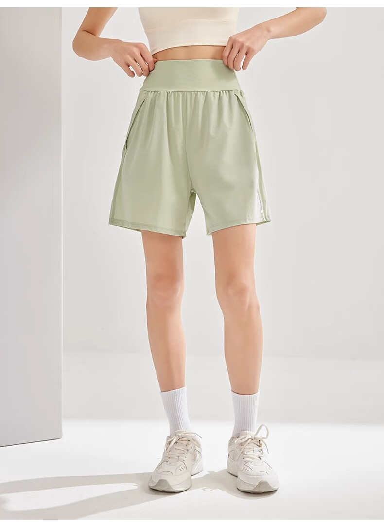 NEVER ME Women's Sports Pants, Casual Shorts, High-Waisted Tummy Control, Loose-Fitting, Breathable, Quick-Drying, Running, Fitness, Boxing Pants, Summer 20