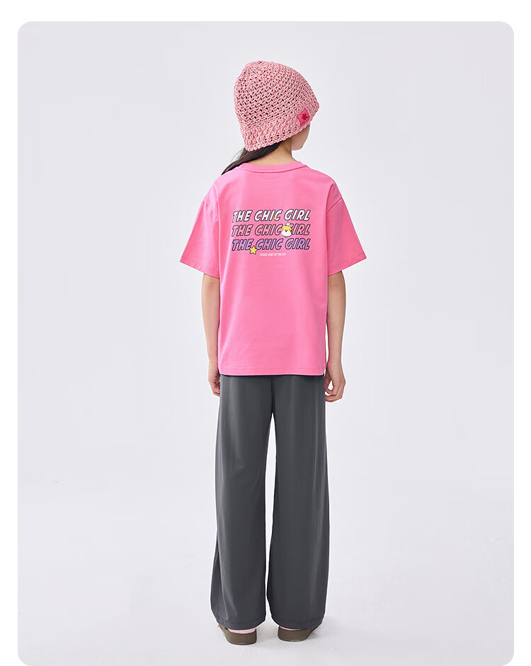 BALABALA Children's Clothing, Girls' Short-Sleeve T-Shirt, Summer Wear for Older Kids, Quick-Dry Sweet Printed Top, 208225117029 10