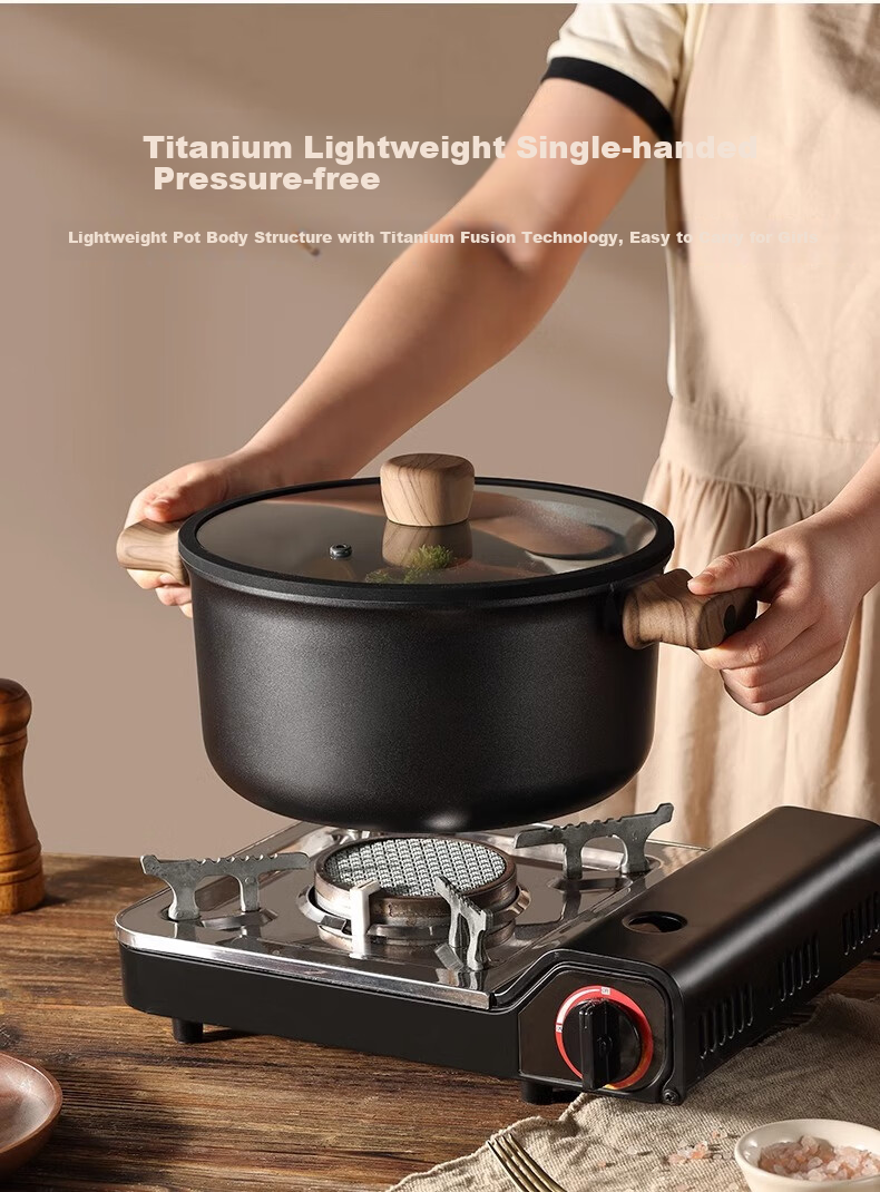 Carote Non-Stick Soup Pot Multi-Functional Stew Milk Pot Steamer Frying Pan Induction Cooker Maifan Stone Instant Noodle Pot 10