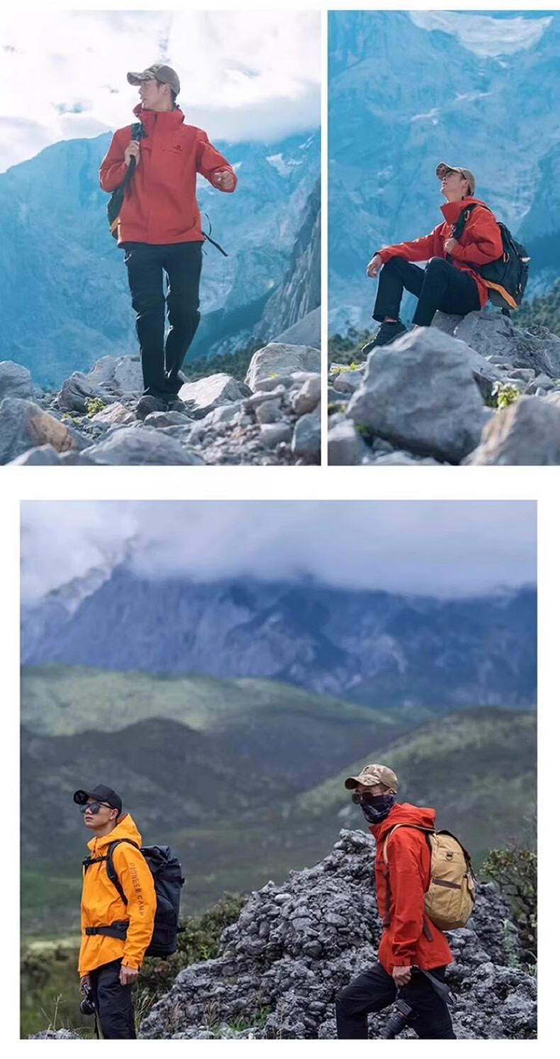 Pioneer Camp Zhuque Hardshell Jacket for Men, Spring And Autumn Outdoor Hiking Mountaineering Coat, Windproof Waterproof Outerwear 11