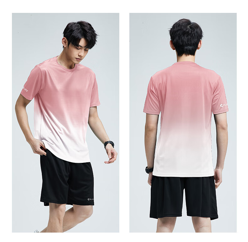 BURUITE Men's Summer Sports Set Short Sleeve Shorts Ice Silk Quick-Dry T-Shirt Athletics Training Fitness Running Basketball Badminton Apparel 5