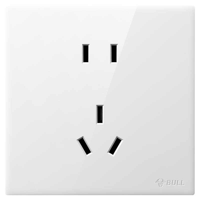 BULL G60 Series 10A Five-Hole Ultra-Thin Switch Socket Panel G60Z223 Glossy White