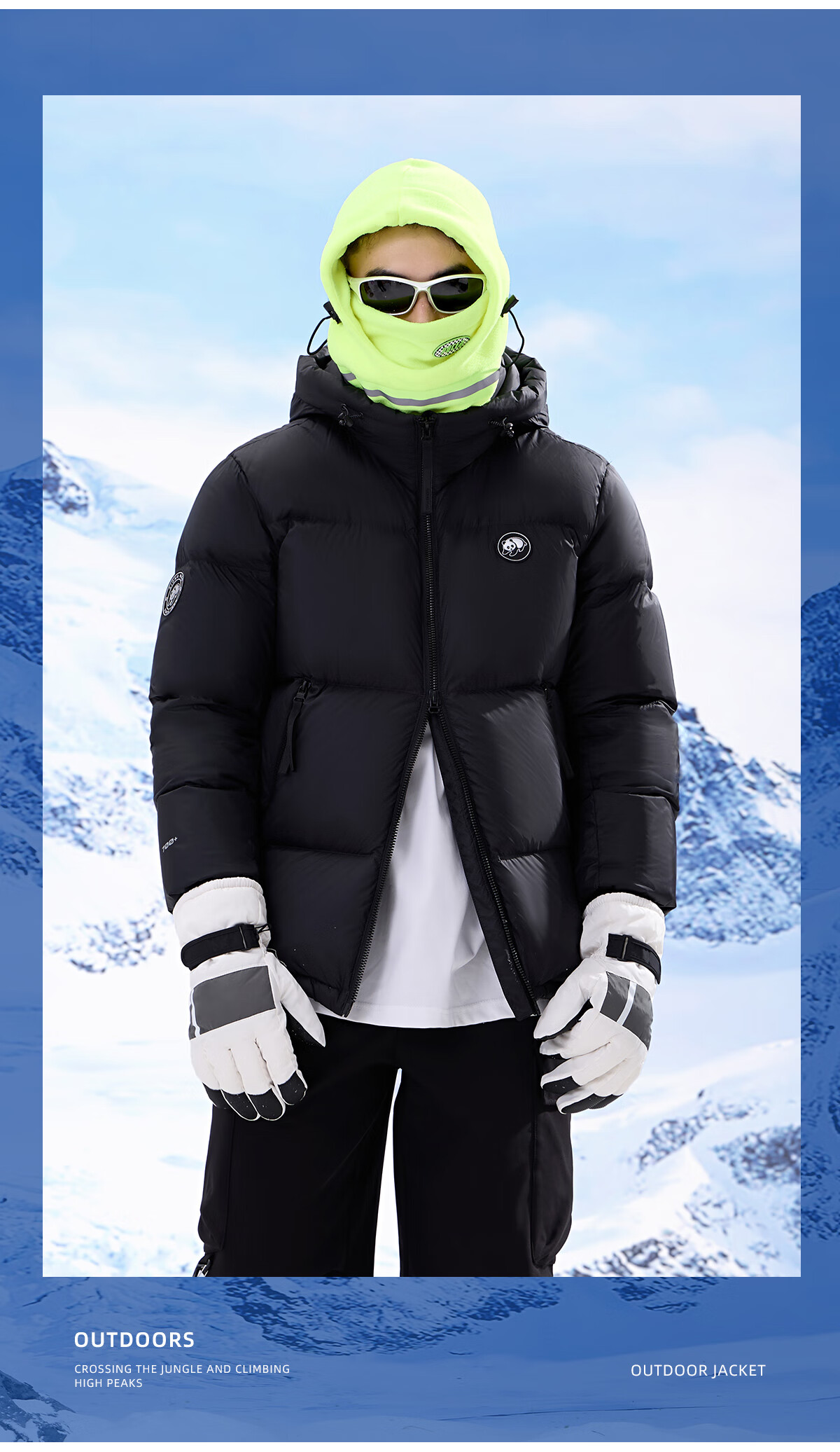 Panda Camel Series Bubble Duck Down Jacket Unisex Autumn Winter Warm Fluffy Puffer Coat 9844 White M 15