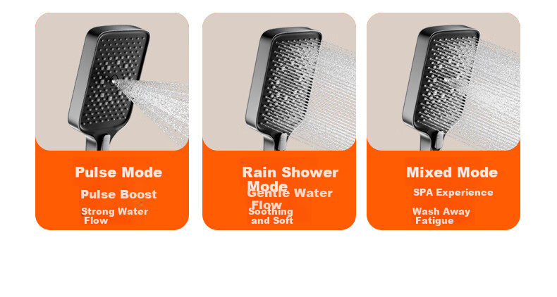 Vanward Shower Set Complete Bathroom Shower Head High Pressure Thickened Main Body Piano Key 52 8