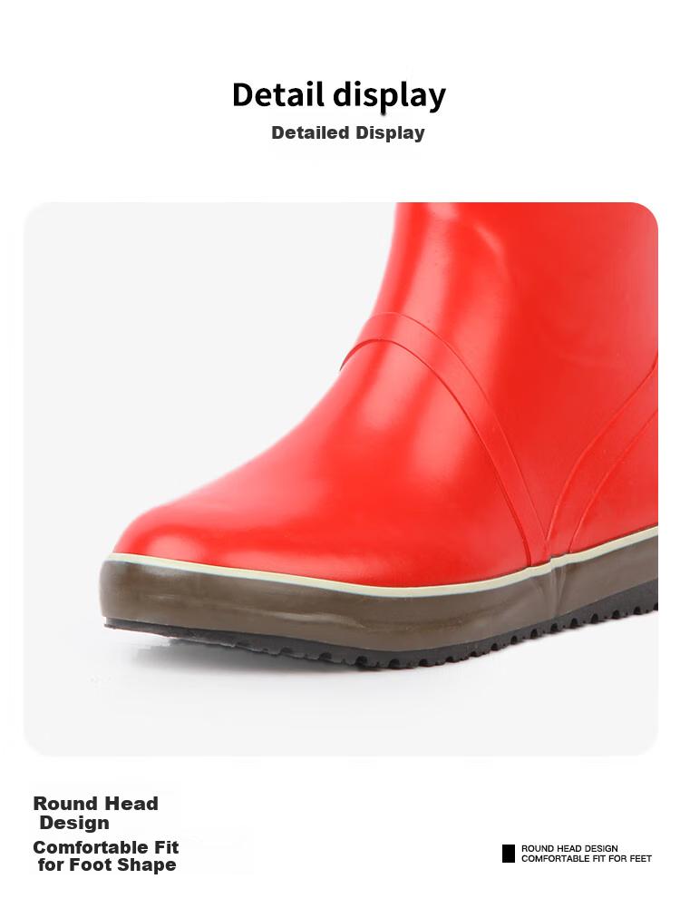 Jolly Walk Women's Rain Boots, Short Fashionable Waterproof Rubber Shoes, Overshoes, Water Boots JW302 Red Size 36 10