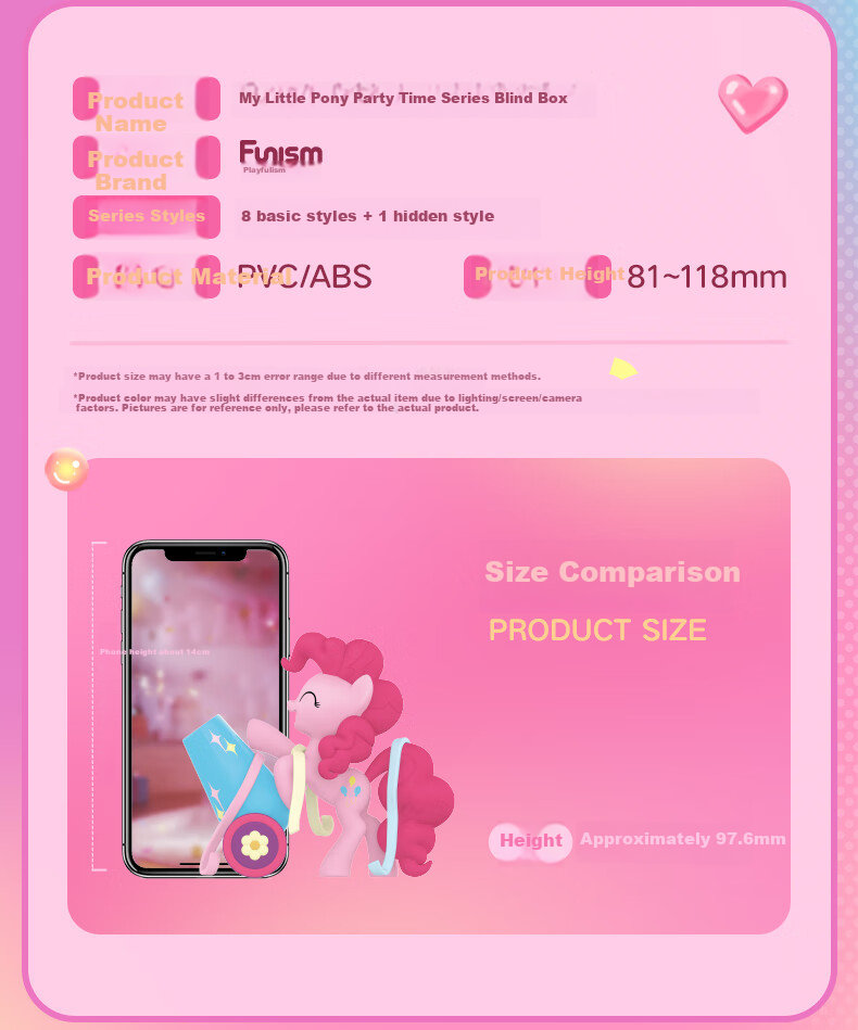 Funism My Little Pony Party Time Blind Box Toy, Desktop Decoration, Girl's Birthday Gift, End Box 4