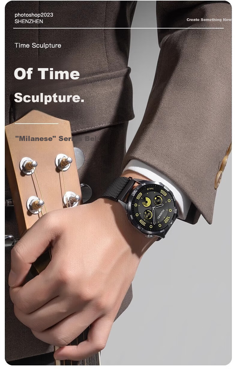 Baking Suitable for Huawei Watch Straps GT7/GT6/GT5/Pro/GT4 Milanese Metal Watch6/5/4/3/buds2, Unisex Original Box Packaging 3