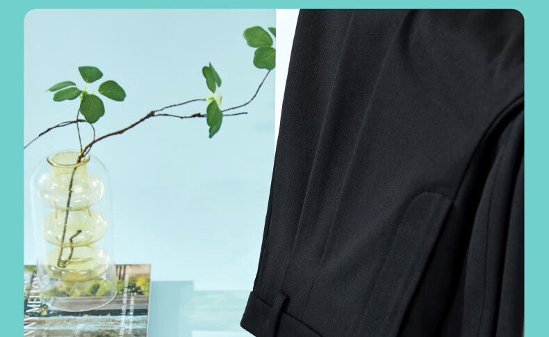 ESE-Y Wide-Leg Suit Pants for Women, Spring 2025 New Style, High-Waisted Draping Slimming Trousers, Black-Standard Size 31 19