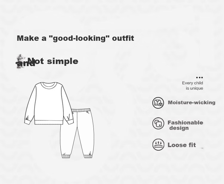 BALABALA Children's Clothing Set, Boys And Girls Long-Sleeve Spring And Autumn Outfit, Baby Loose Sweatshirt Trendy 208125104205 2