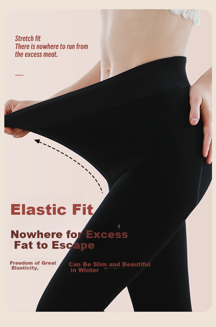 LangSha High-Waisted Leggings for Women, Autumn And Winter Slimming Pants, Thermal Thick Fleece-Lined Tights, Black One-Piece Pants 8
