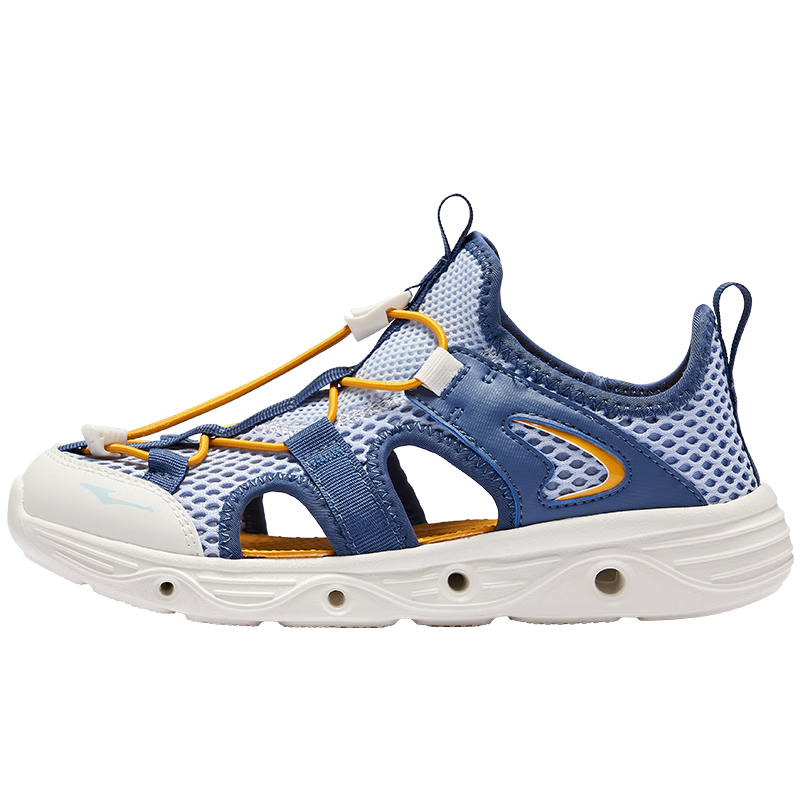 ERKE Children's Shoes, Boys' Casual Shoes for Big And Small Kids, Drawstring Beach Sandals, Sky Blue/smoke Blue, Size 38