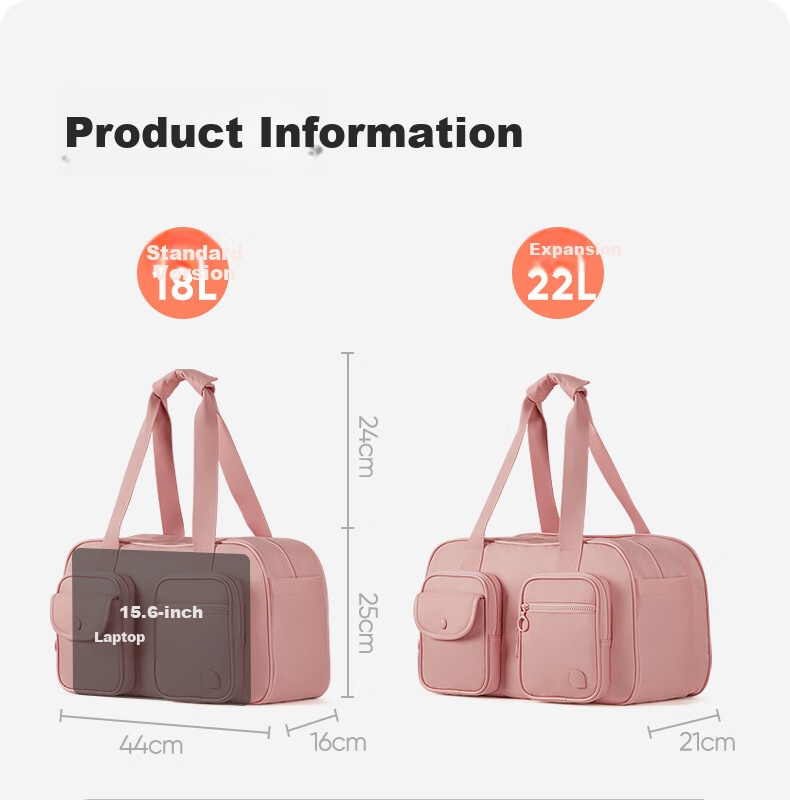 Aji Travel Bag for Women, Large Capacity Luggage Bag with Expandable Space, Suitable for Short Trips And Business Trips, Waterproof Storage, Dry-Wet Separation, Fitness Bag 43