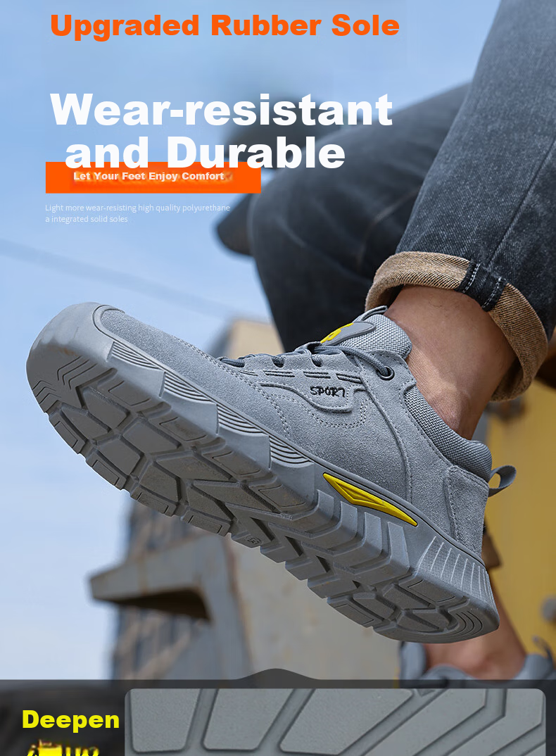 JUNBU Safety Shoes for Men, Electrician Insulated 10KV, Anti-Smashing, Puncture-Resistant, Lightweight Comfortable Work Safety Shoes 0266FKV Size 43 2