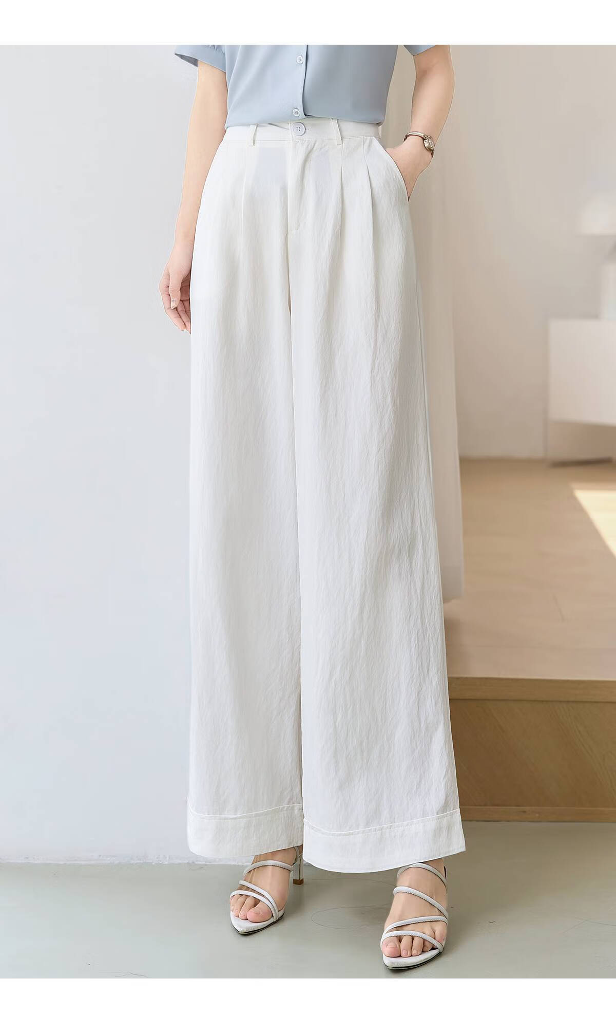 Chushen Spring And Summer Wide-Leg Pants for Women, High-Waisted, Height-Increasing, Straight-Leg, Loose-Fitting, Slimming, Relaxed Casual Long Pants S52X062 18