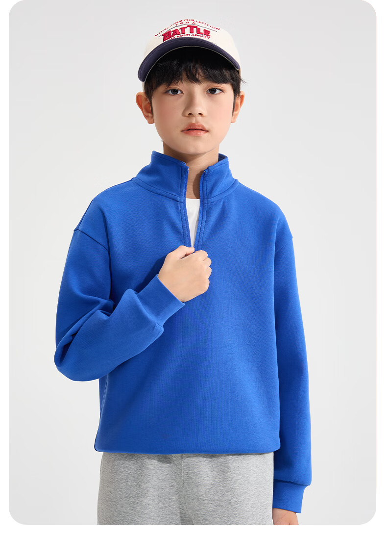 Snoopy Boys' Pullover Sweatshirt Spring and Autumn Kids' Half-Zip Casual Top 2026 New Youth Breathable Spring Sportswear 13