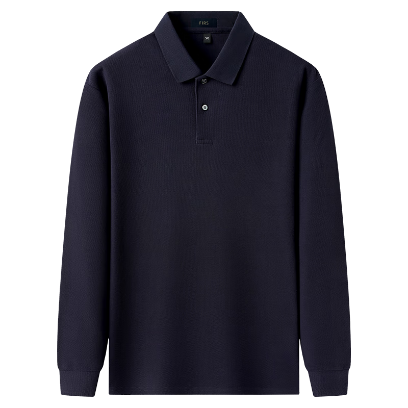 FIRS 100% Cotton Long Sleeve Men's Solid Color Casual Polo Shirt Spring Autumn New Dad Style
