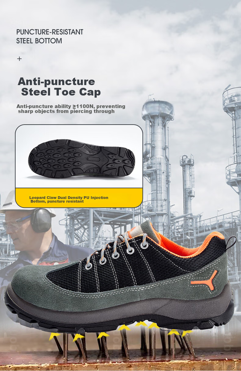 DELTA PLUS Rainbow Breathable Safety Shoes for Men, Steel Toe Cap Anti-Smashing Anti-Puncture Anti-Static Work Boots 301232 Black-Gray Size 43 4